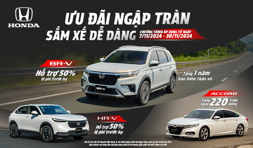 Khuyến mãi mua ô tô Honda tháng 11/2024: Ưu đãi ngập tràn – Sắm xế dễ dàng