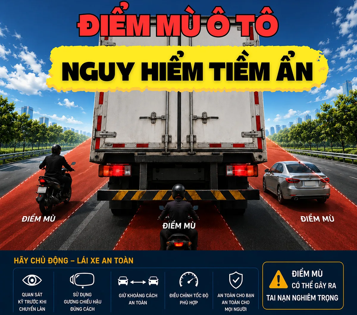 NẮM VỮNG ĐIỂM MÙ Ô TÔ – TRÁNH NGUY HIỂM NGHIÊM TRỌNG